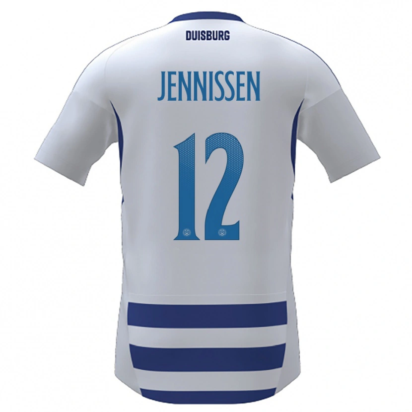 Danxen Heren Laurenz Jennissen #12 Wit Blauw Thuisshirt Thuistenue 2025/26 T-Shirt