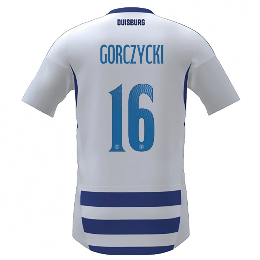 Danxen Heren Adrian Gorczycki #16 Wit Blauw Thuisshirt Thuistenue 2025/26 T-Shirt