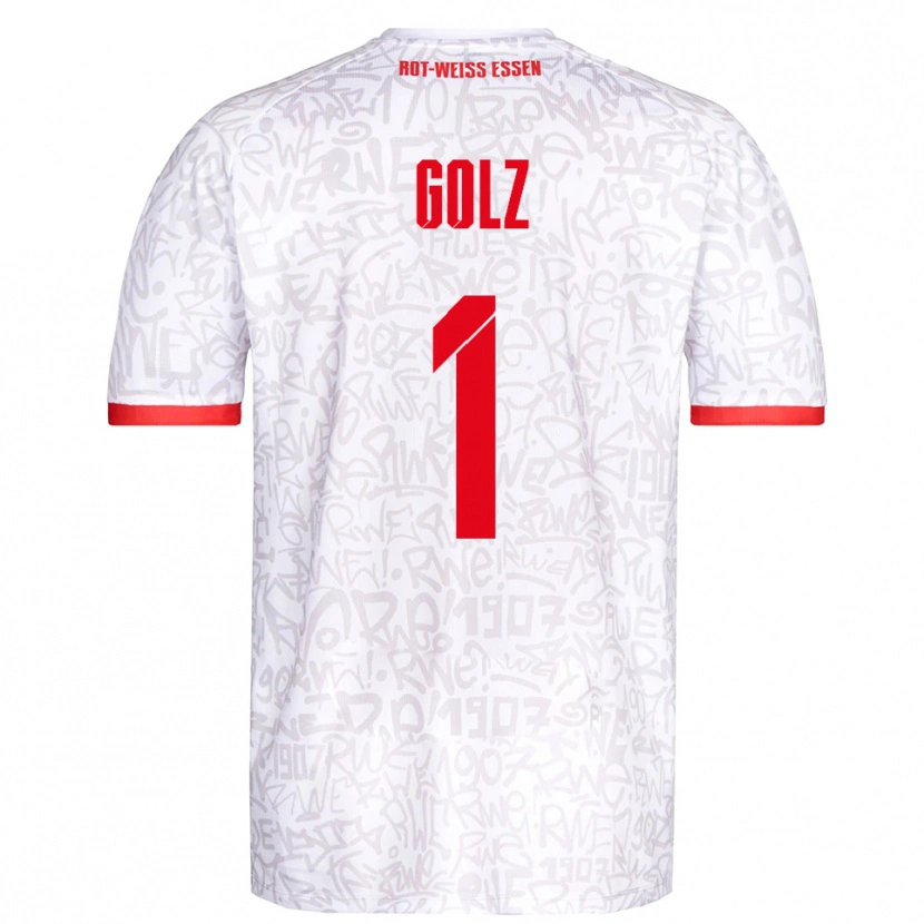 Danxen Heren Jakob Golz #1 Wit Rood Thuisshirt Thuistenue 2025/26 T-Shirt