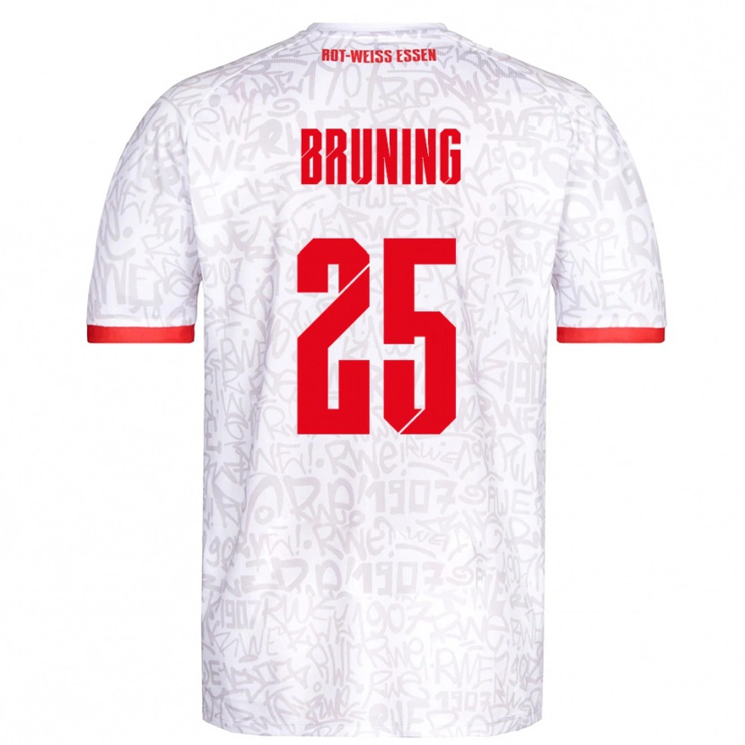 Danxen Heren Malte Brüning #25 Wit Rood Thuisshirt Thuistenue 2025/26 T-Shirt