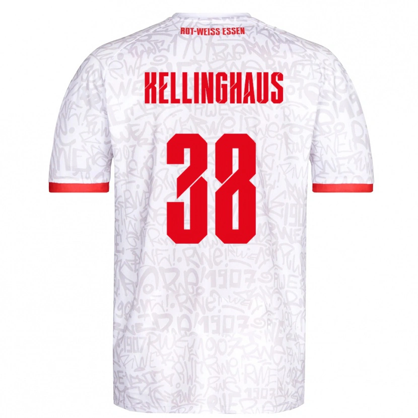 Danxen Heren Nicolai Schulte-Kellinghaus #38 Wit Rood Thuisshirt Thuistenue 2025/26 T-Shirt