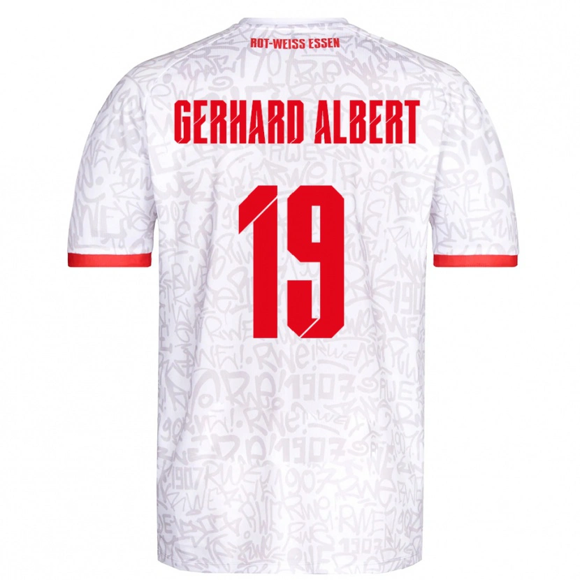 Danxen Heren Naufal Driss Gerhard Albert #19 Wit Rood Thuisshirt Thuistenue 2025/26 T-Shirt