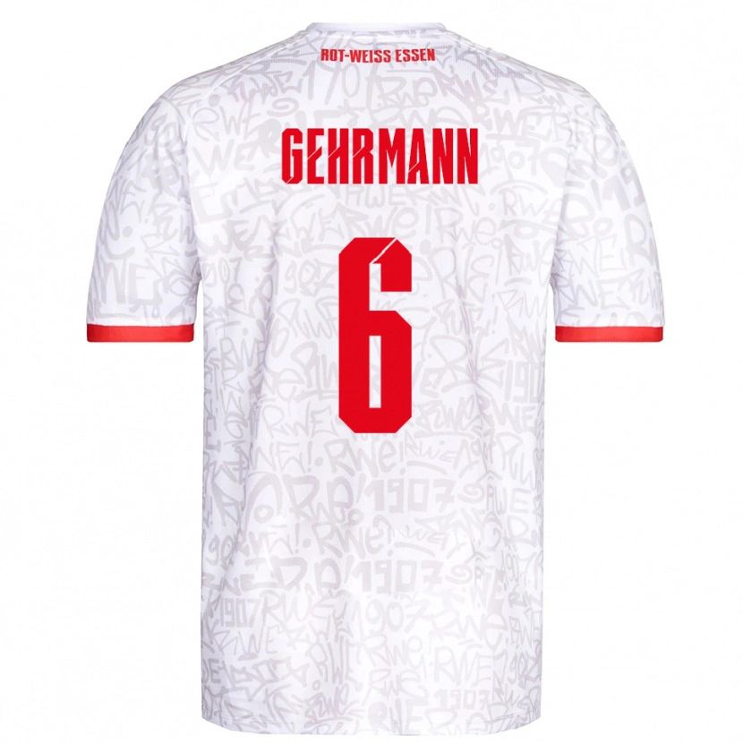 Danxen Heren Fabian Gehrmann #6 Wit Rood Thuisshirt Thuistenue 2025/26 T-Shirt