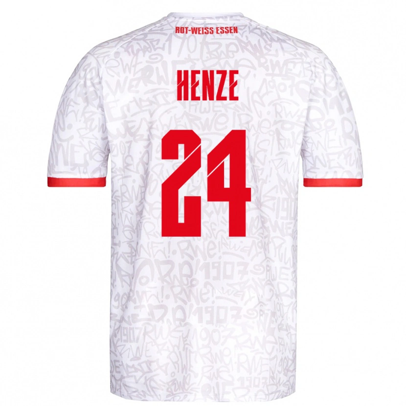 Danxen Heren Brandon-Louis Henze #24 Wit Rood Thuisshirt Thuistenue 2025/26 T-Shirt