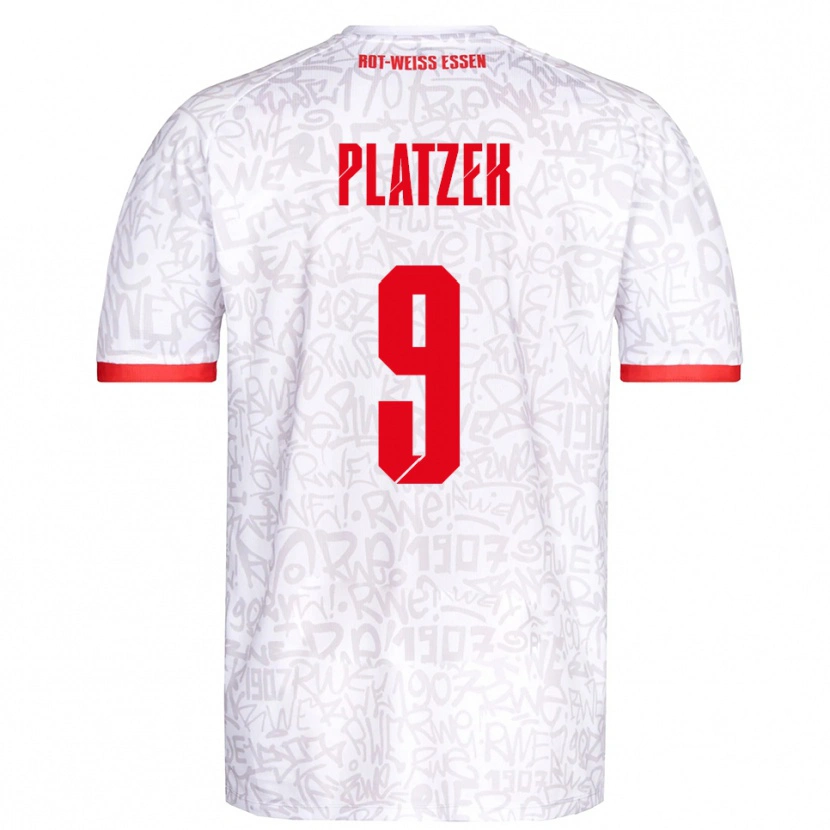 Danxen Heren Marcel Platzek #9 Wit Rood Thuisshirt Thuistenue 2025/26 T-Shirt
