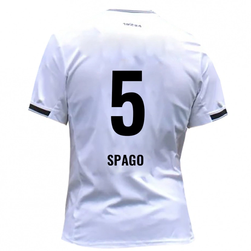 Danxen Heren Anes Spago #5 Wit Rood Thuisshirt Thuistenue 2025/26 T-Shirt