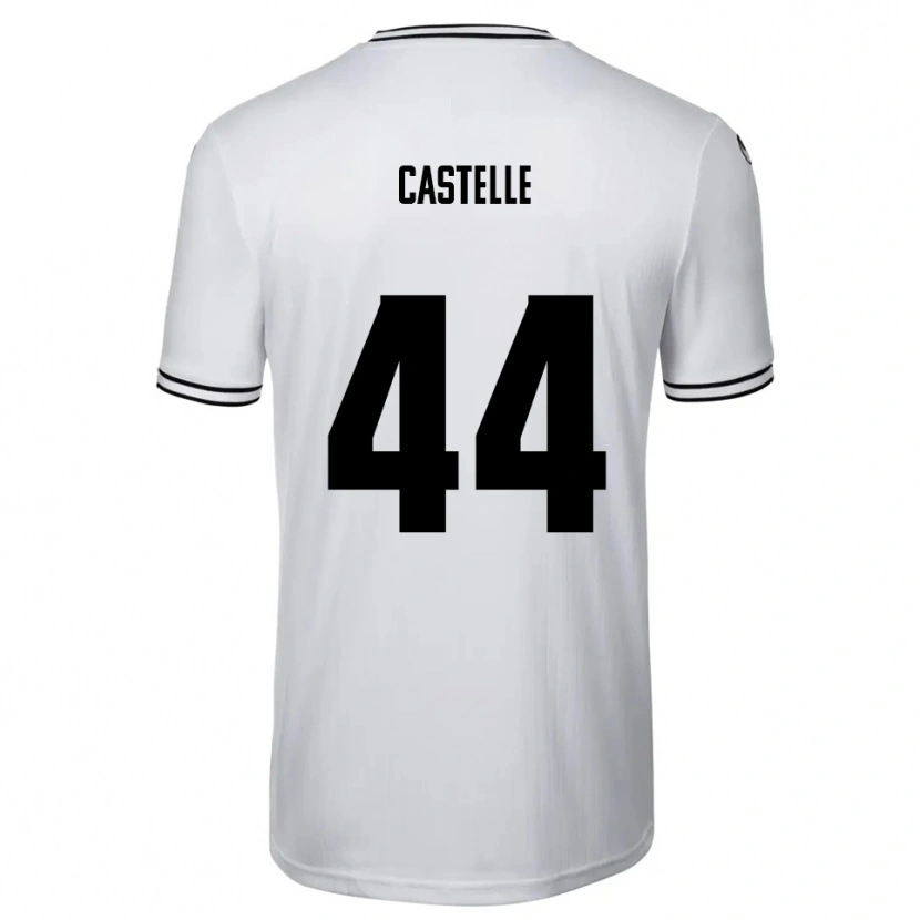 Danxen Heren Niklas Castelle #44 Wit Zwart Thuisshirt Thuistenue 2025/26 T-Shirt