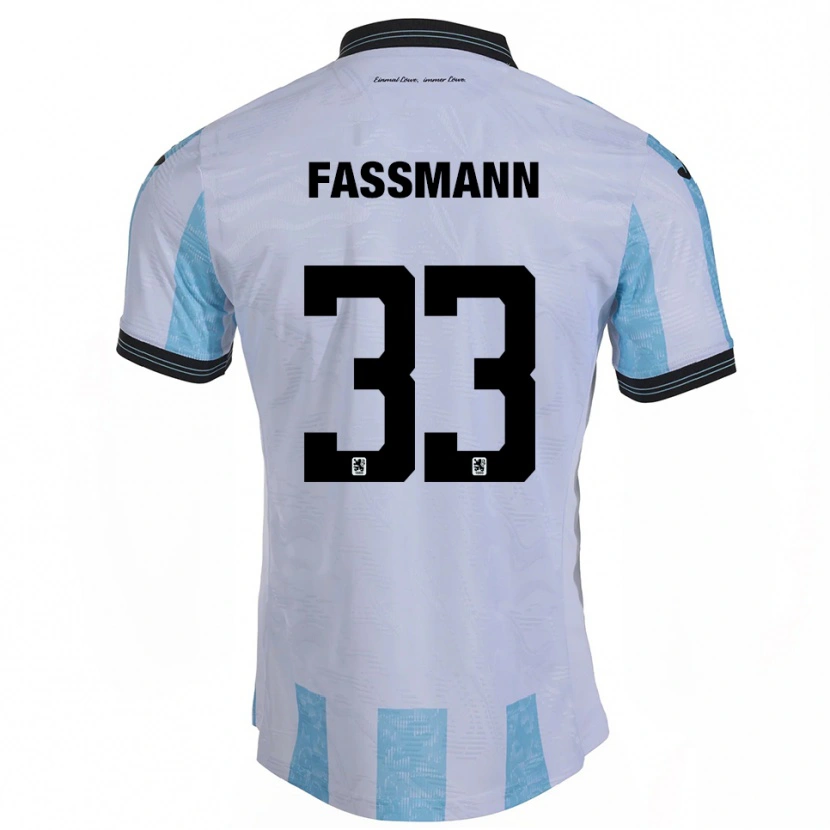 Danxen Heren Lasse Faßmann #33 Wit Hemelsblauw Thuisshirt Thuistenue 2025/26 T-Shirt