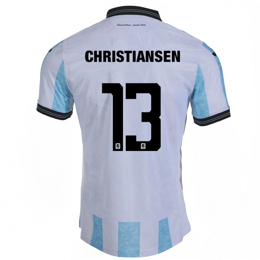Danxen Heren Max Christiansen #13 Wit Hemelsblauw Thuisshirt Thuistenue 2025/26 T-Shirt
