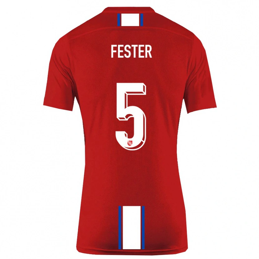 Danxen Heren Luka Fester #5 Rood Wit Thuisshirt Thuistenue 2025/26 T-Shirt