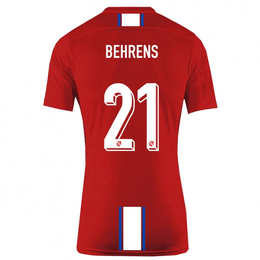 Danxen Heren Irichad Behrens #21 Rood Wit Thuisshirt Thuistenue 2025/26 T-Shirt
