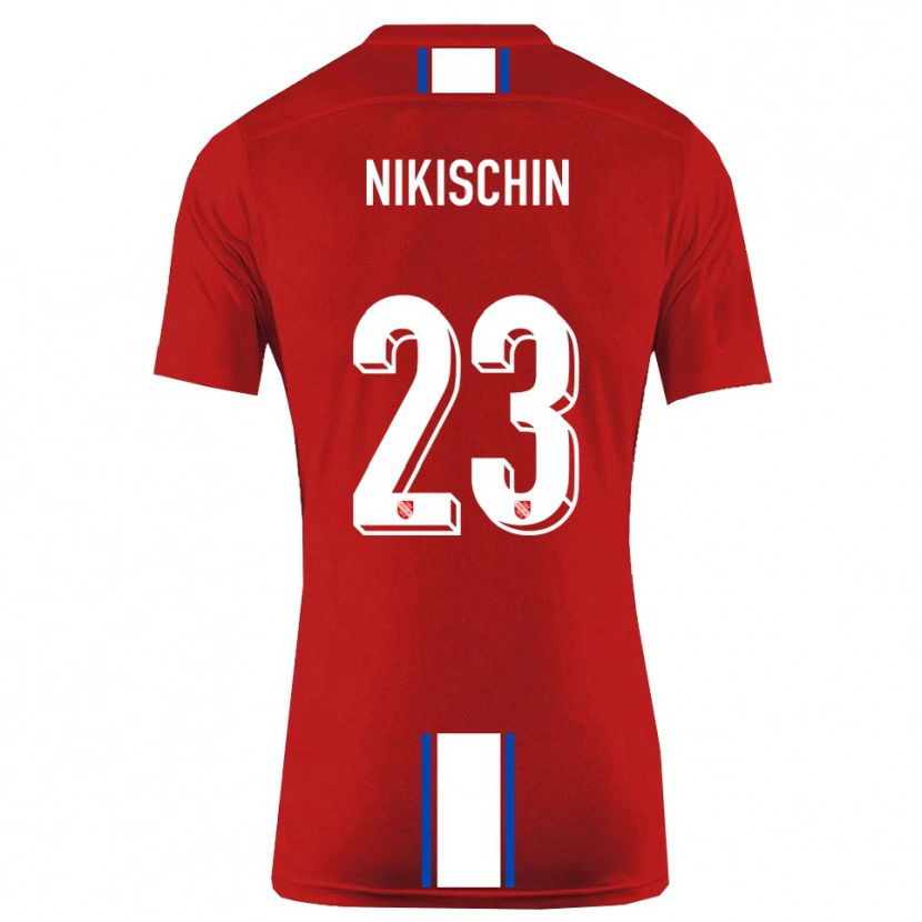 Danxen Heren Adrian Nikischin #23 Rood Wit Thuisshirt Thuistenue 2025/26 T-Shirt