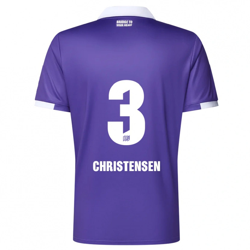 Danxen Heren Frederik Christensen #3 Paars Wit Thuisshirt Thuistenue 2025/26 T-Shirt