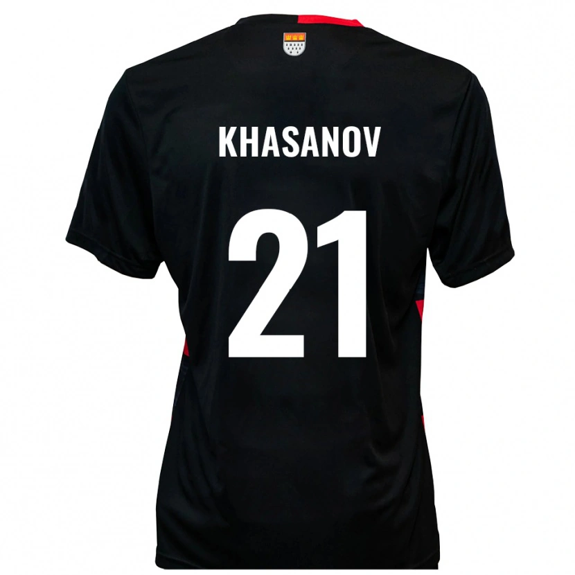 Danxen Heren Denys Khasanov #21 Zwart Rood Thuisshirt Thuistenue 2025/26 T-Shirt
