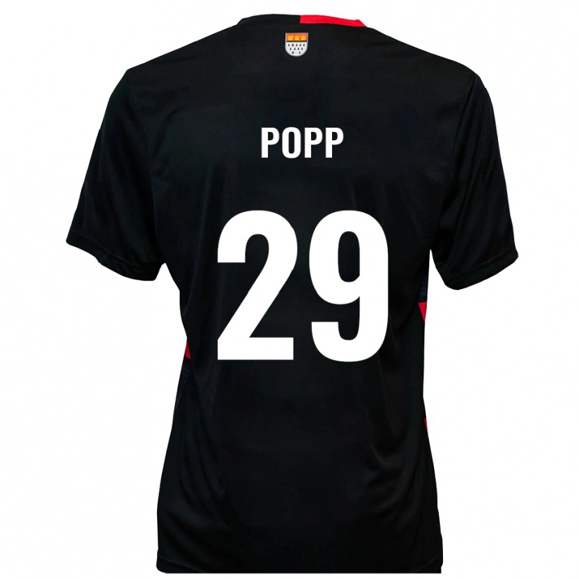 Danxen Heren Leander Popp #29 Zwart Rood Thuisshirt Thuistenue 2025/26 T-Shirt