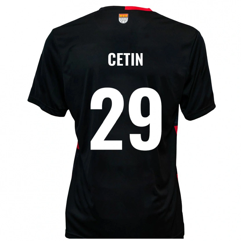 Danxen Heren Erkan Cetin #29 Zwart Rood Thuisshirt Thuistenue 2025/26 T-Shirt