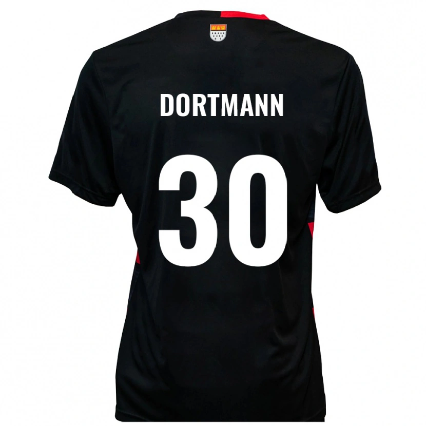 Danxen Heren Niklas Dortmann #30 Zwart Rood Thuisshirt Thuistenue 2025/26 T-Shirt