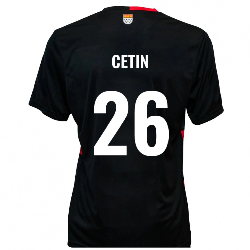 Danxen Heren Serkan Cetin #26 Zwart Rood Thuisshirt Thuistenue 2025/26 T-Shirt