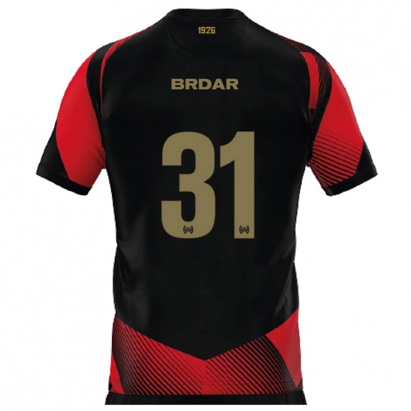 Danxen Heren Noah Brdar #31 Zwart Rood Thuisshirt Thuistenue 2025/26 T-Shirt