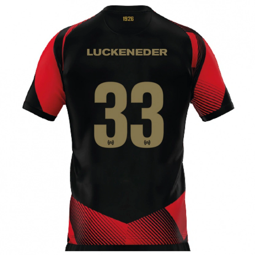 Danxen Heren Felix Luckeneder #33 Zwart Rood Thuisshirt Thuistenue 2025/26 T-Shirt