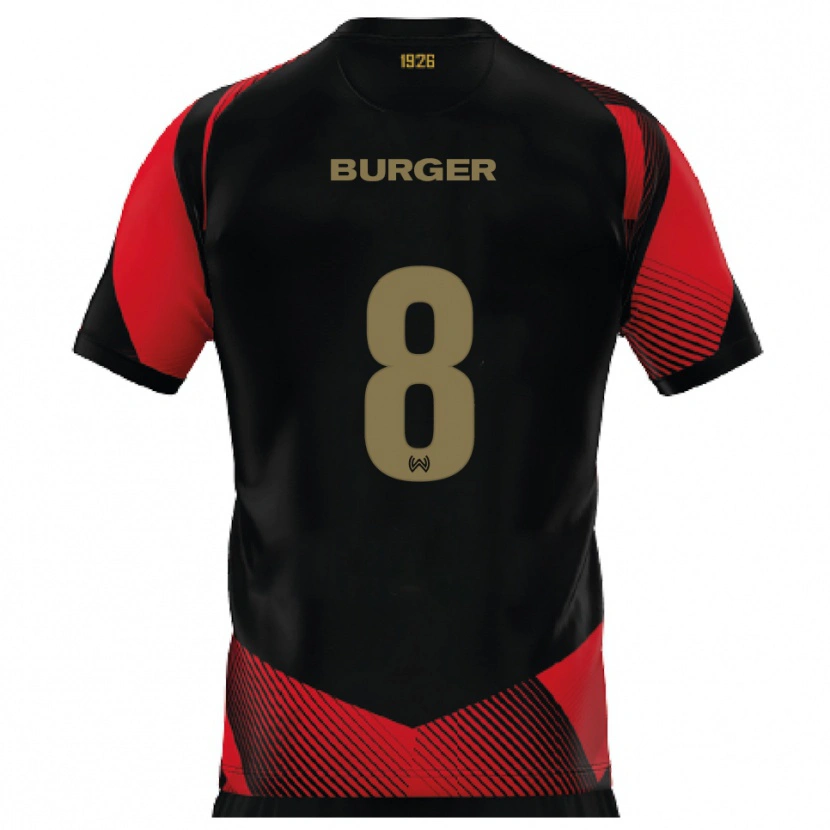 Danxen Heren Glenn Burger #8 Zwart Rood Thuisshirt Thuistenue 2025/26 T-Shirt