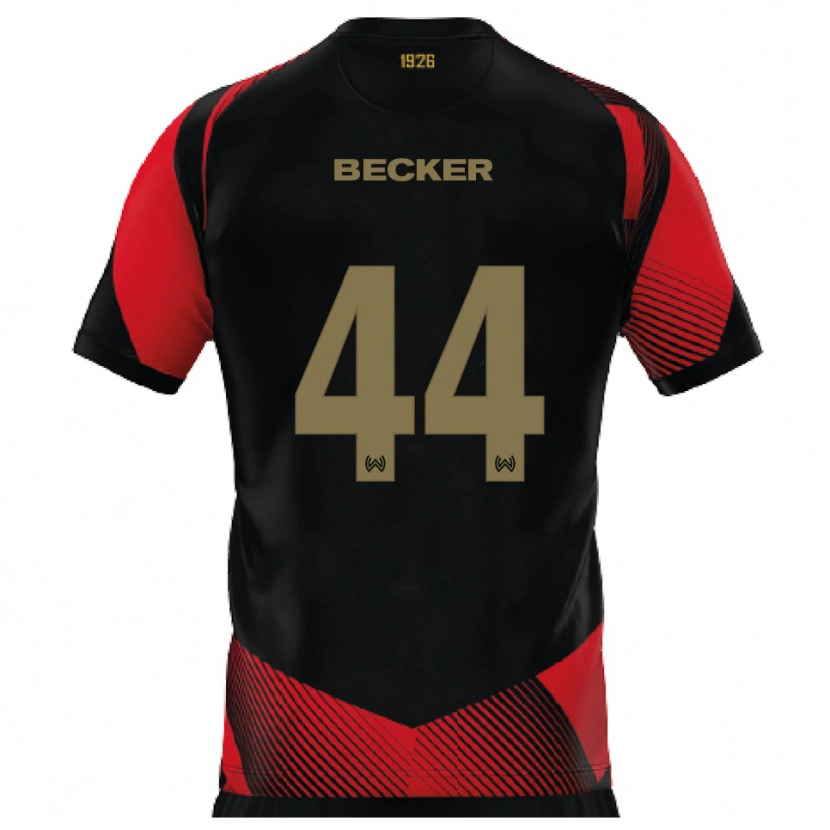 Danxen Heren Jan Becker #44 Zwart Rood Thuisshirt Thuistenue 2025/26 T-Shirt