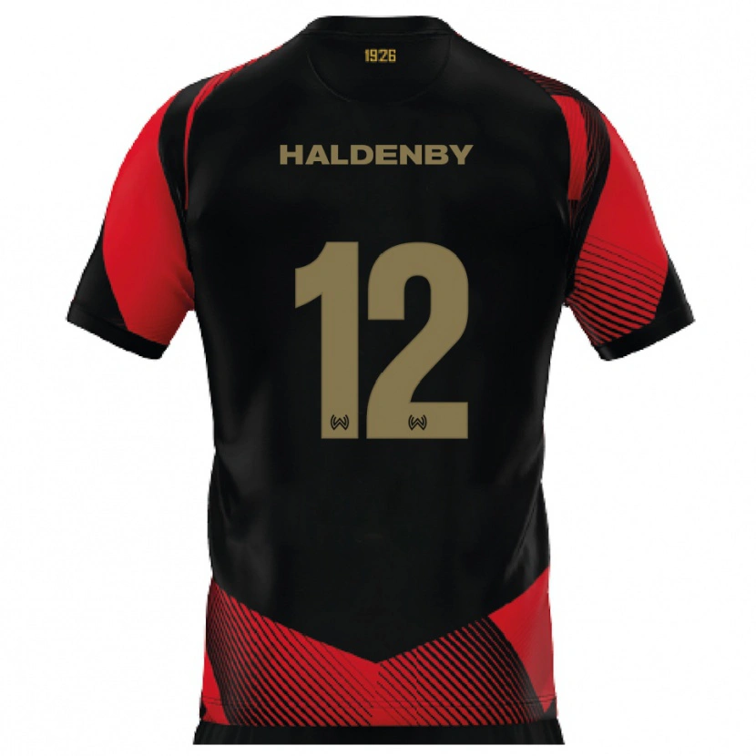 Danxen Heren Ben Haldenby #12 Zwart Rood Thuisshirt Thuistenue 2025/26 T-Shirt