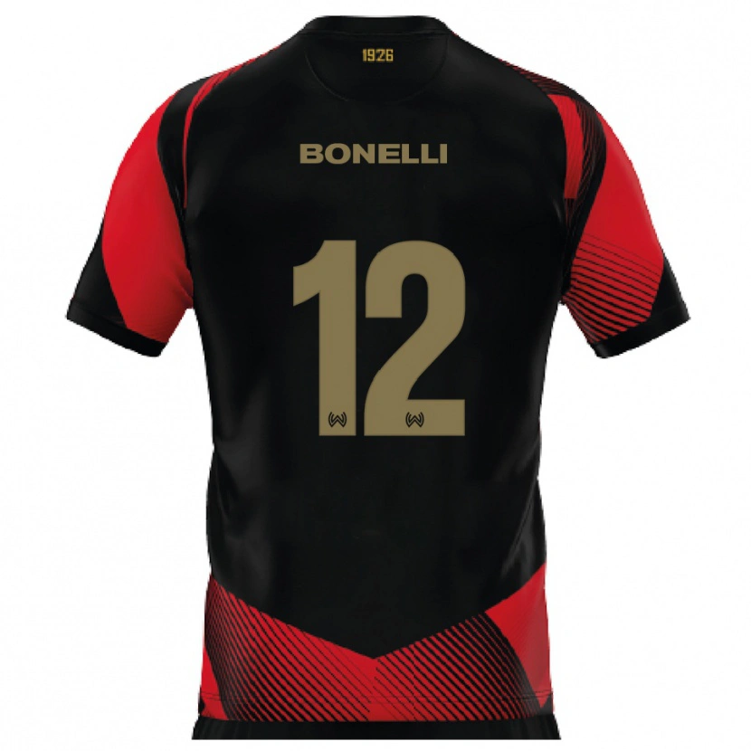 Danxen Heren Leonardo Bonelli #12 Zwart Rood Thuisshirt Thuistenue 2025/26 T-Shirt