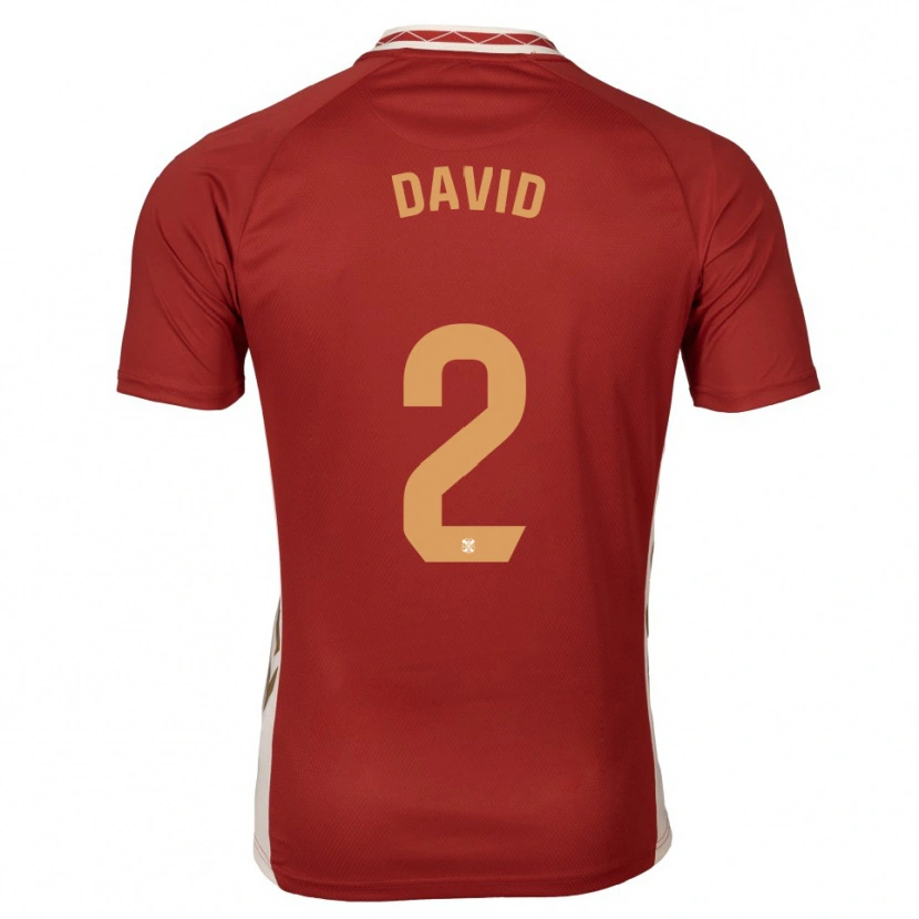 Danxen Heren David Rodríguez #2 Bordeaux Goud Uitshirt Uittenue 2025/26 T-Shirt