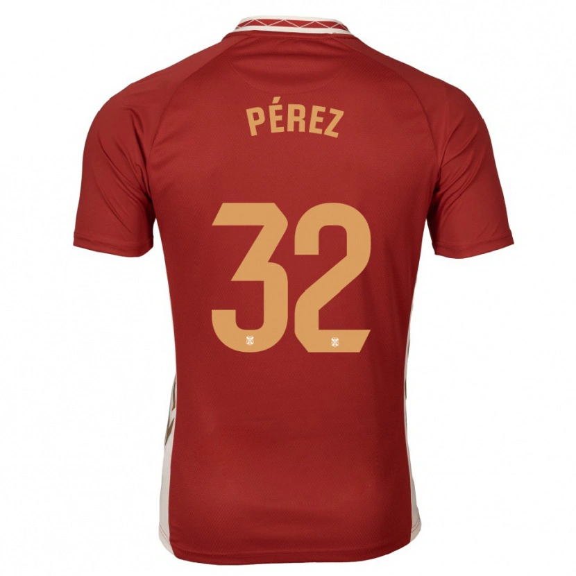 Danxen Heren Joel Pérez #32 Bordeaux Goud Uitshirt Uittenue 2025/26 T-Shirt