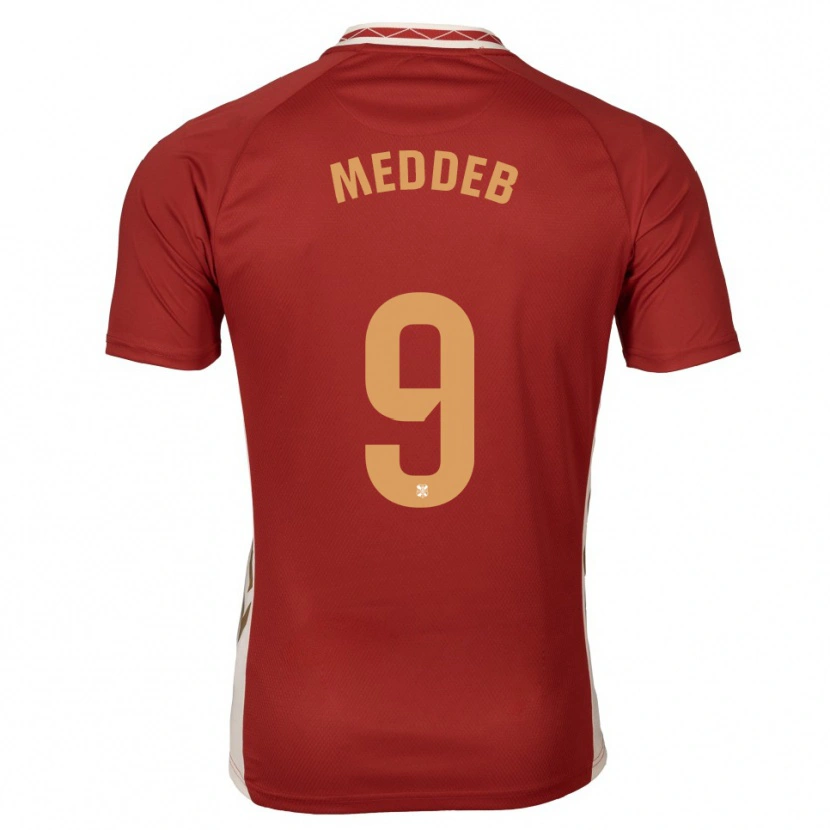 Danxen Heren Walid Meddeb #9 Bordeaux Goud Uitshirt Uittenue 2025/26 T-Shirt