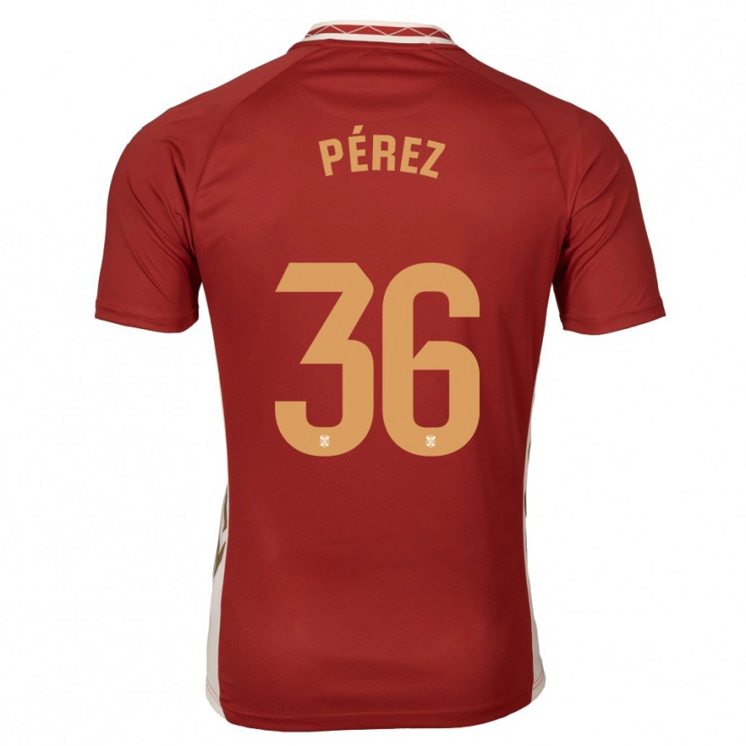 Danxen Heren Dani Pérez #36 Bordeaux Goud Uitshirt Uittenue 2025/26 T-Shirt