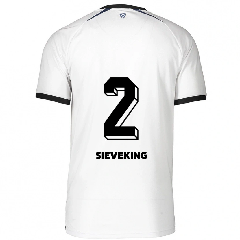 Danxen Heren Antonio Sieveking #2 Wit Zwart Uitshirt Uittenue 2025/26 T-Shirt