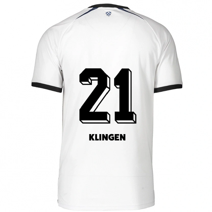 Danxen Heren Emelie Klingen #21 Wit Zwart Uitshirt Uittenue 2025/26 T-Shirt