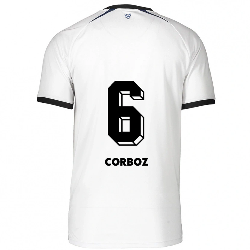 Danxen Heren Mael Corboz #6 Wit Zwart Uitshirt Uittenue 2025/26 T-Shirt