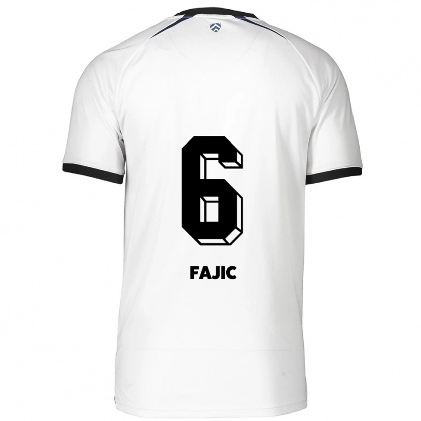 Danxen Heren Suat Fajic #6 Wit Zwart Uitshirt Uittenue 2025/26 T-Shirt