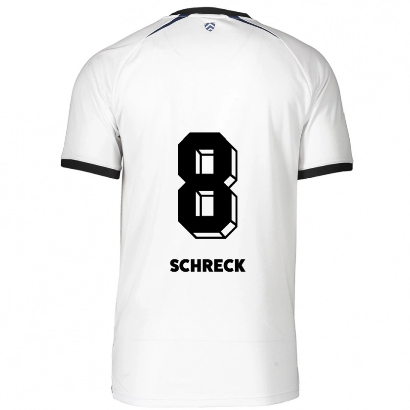 Danxen Heren Sam Schreck #8 Wit Zwart Uitshirt Uittenue 2025/26 T-Shirt