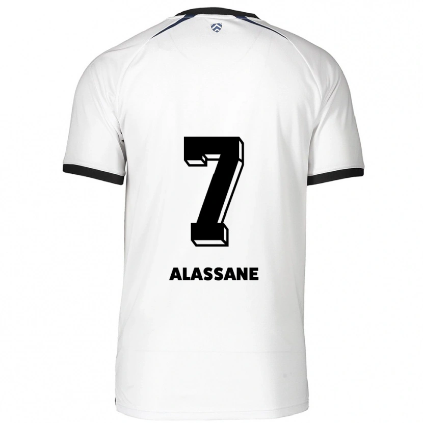 Danxen Heren Latif-Bilal Alassane #7 Wit Zwart Uitshirt Uittenue 2025/26 T-Shirt