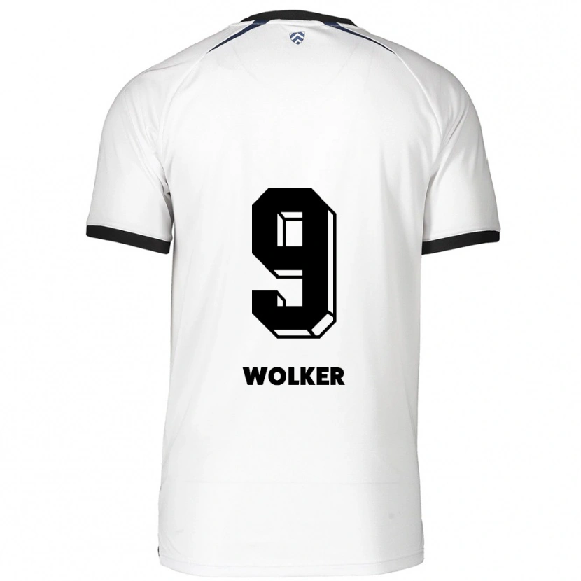 Danxen Heren Samuel Wolker #9 Wit Zwart Uitshirt Uittenue 2025/26 T-Shirt
