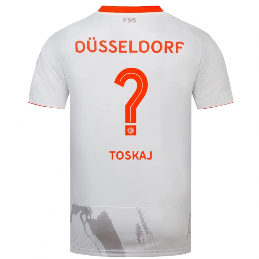 Danxen Heren Majlinda Toskaj #0 Wit Oranje Uitshirt Uittenue 2025/26 T-Shirt