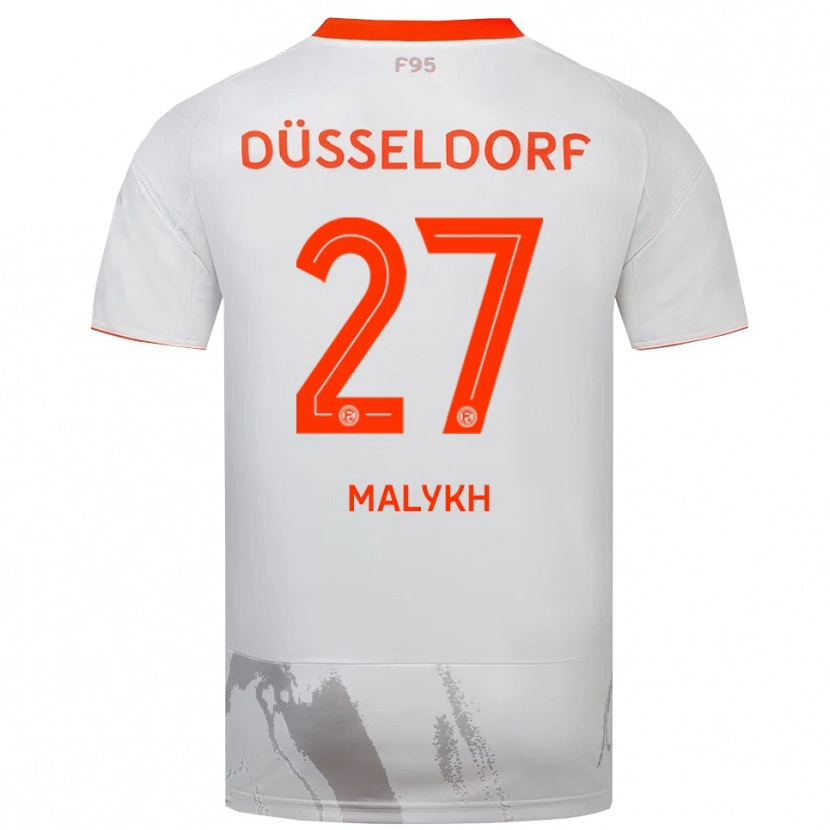 Danxen Heren Tymofiy Malykh #27 Wit Oranje Uitshirt Uittenue 2025/26 T-Shirt