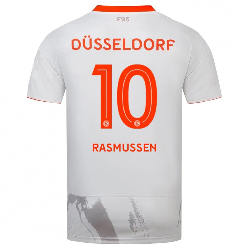 Danxen Heren Christian Rasmussen #10 Wit Oranje Uitshirt Uittenue 2025/26 T-Shirt