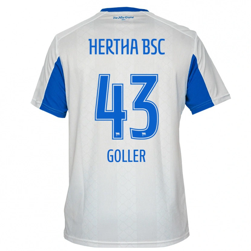 Danxen Heren Tim Goller #43 Wit Blauw Uitshirt Uittenue 2025/26 T-Shirt