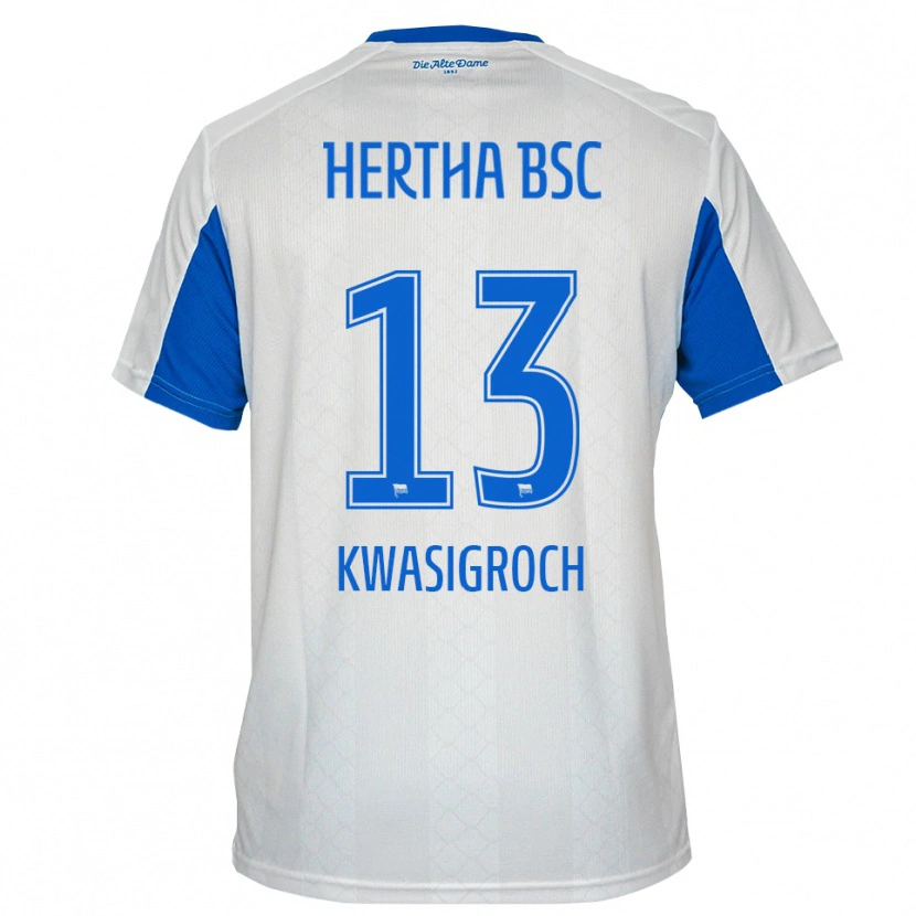 Danxen Heren Robert Kwasigroch #13 Wit Blauw Uitshirt Uittenue 2025/26 T-Shirt