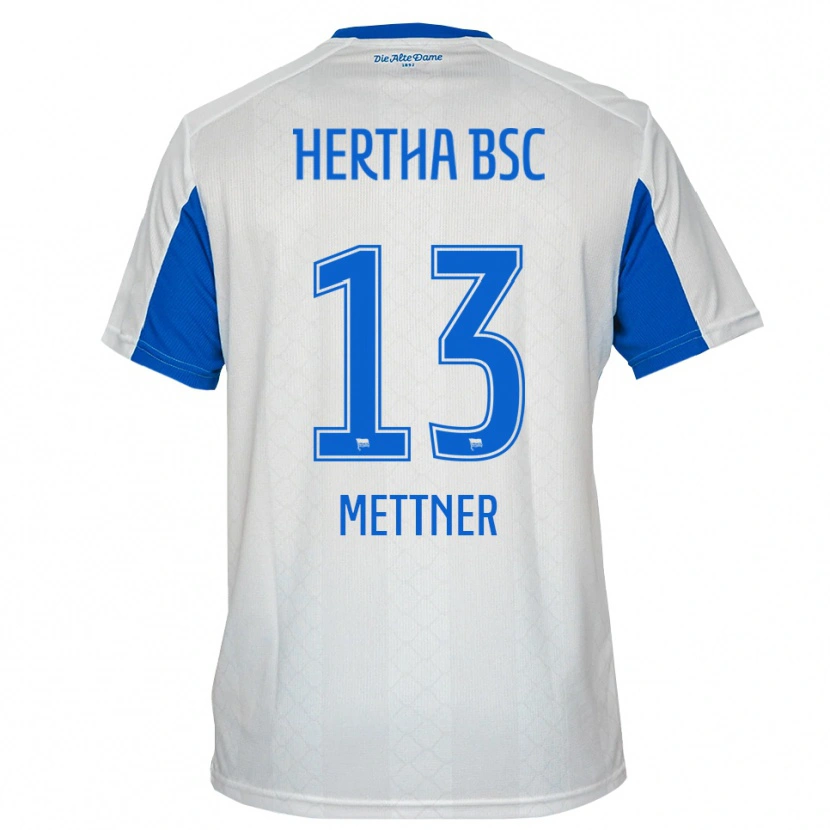 Danxen Heren Ella Mettner #13 Wit Blauw Uitshirt Uittenue 2025/26 T-Shirt