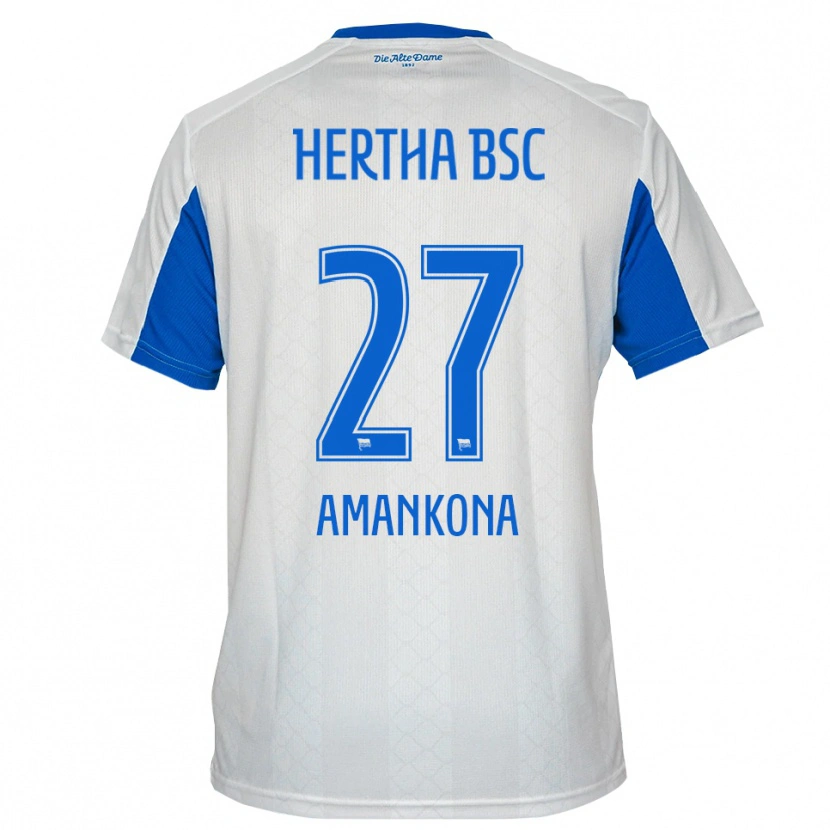 Danxen Heren Nash-Daniel Amankona #27 Wit Blauw Uitshirt Uittenue 2025/26 T-Shirt