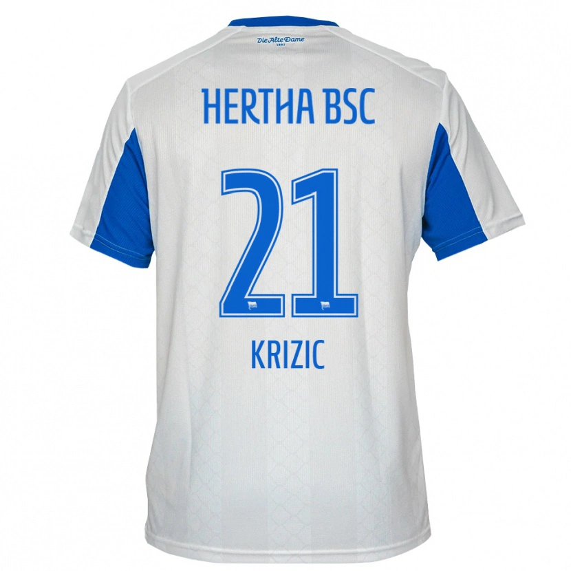 Danxen Heren Ivan Krizic #21 Wit Blauw Uitshirt Uittenue 2025/26 T-Shirt