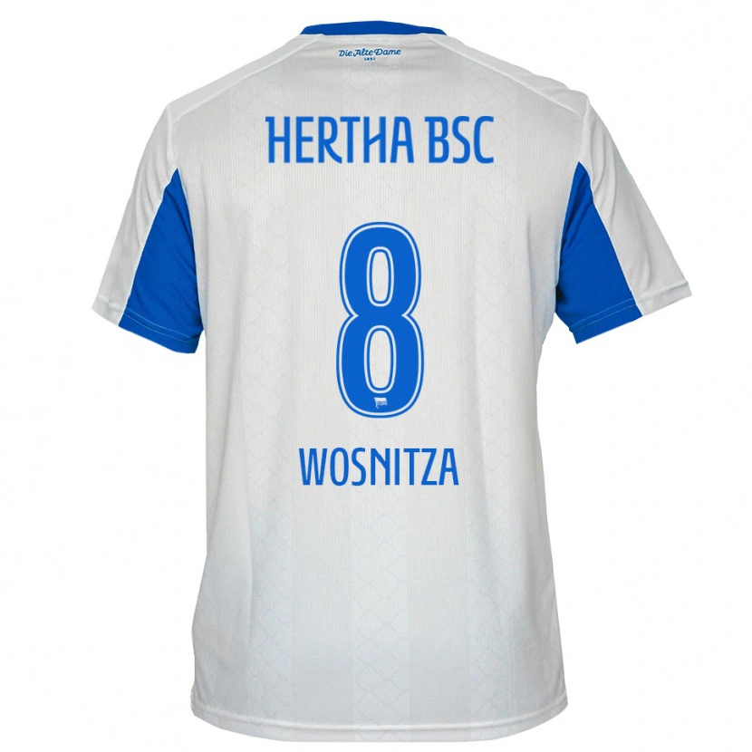 Danxen Heren Noah Wosnitza #8 Wit Blauw Uitshirt Uittenue 2025/26 T-Shirt