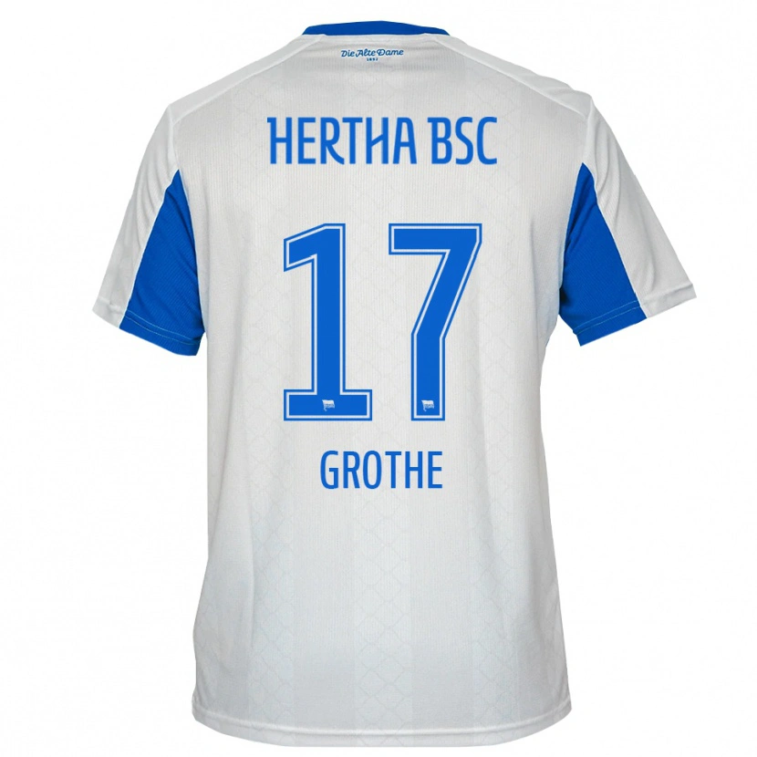 Danxen Heren Mayson Grothe #17 Wit Blauw Uitshirt Uittenue 2025/26 T-Shirt