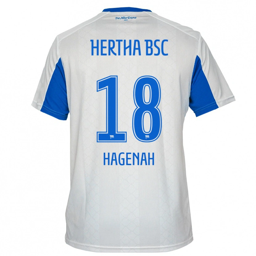 Danxen Heren Simon Hagenah #18 Wit Blauw Uitshirt Uittenue 2025/26 T-Shirt